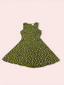 GORMAN Silk Khaki Leopard Print Zipper Midi Dress Size 10 - Picture 1 of 8
