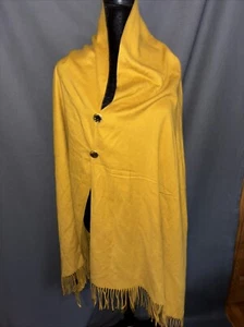 Magic Scarf Mustard Yellow 2 buttons soft Cashmere Feel - Picture 1 of 3