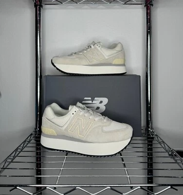 Women's 9.5US - New Balance 574+ 'White Grey' WL574ZAA - Image 1 of 4