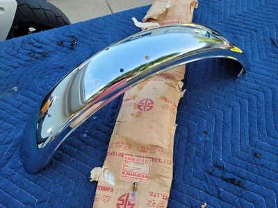 NOS 1974-1978 Kawasaki KZ400 Chrome Front Fender, KZ 400 - Image 1 of 4