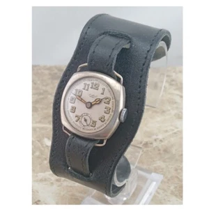 WW1 Trench Military Swiss Officers Silver Cushion Cased Wrist Watch 1918 - Picture 1 of 17