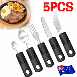 5x Disabled Cutlery Set Arthritis Easy Grip Large Handled Elderly Disability AU - Picture 1 of 11