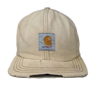 Carhartt Logo Patch Fitted Hat Tan One Size Solid 6 Panel Ear Flap - Picture 1 of 6