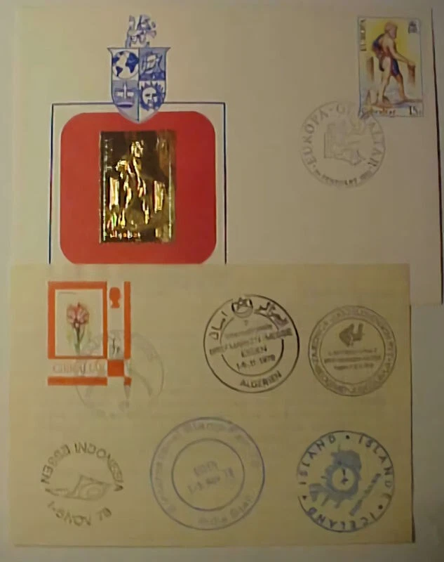 GIBRALTAR GOLD FOIL FDC TAMBIÉN 1978 EXPO CON 5 DIFF OTROS PAÍSES Foto 1 de 1