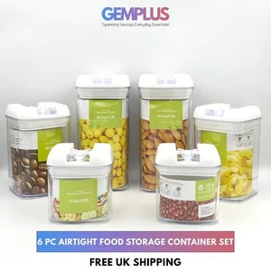 GEM+ | 6 PCS Premium Airtight Food Storage Container Set Stackable BPA FREE - Picture 1 of 6