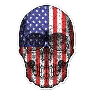Skull USA Flag, Vinyl Decal Sticker, Indoor Outdoor, 3 Sizes, #7601 - Picture 1 of 1