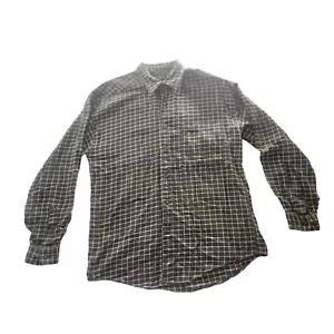 Structure Button Up Shirt Men Sz M Vintage 90s Long Sleeve Green And White - Picture 1 of 6