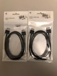 Apple HDMI to HDMI Cable 1.8 meter MC838ZM/A Lot of 2 High Quality DISCONTINUED - Picture 1 of 4