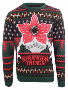 OFFICIAL STRANGER THINGS DEMOGORGON KNITTED CHRISTMAS JUMPER SWEATER XXL BNWT - Picture 1 of 1