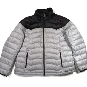 Eddie Bauer Jacket Womens XXL Two Tone Colorblock Down Puffer Coat Black Gray - Picture 1 of 11