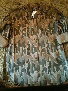 Boys Size 18 Camouflage Shirt First Wave Brand long sleeve  nwt - Picture 1 of 9