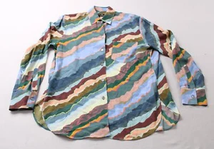 Paul Smith Women's Torn Stripe-Print Crepe Shirt NC3 Multicolor Size 38 NWT - Picture 1 of 4