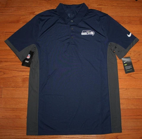 NEW NWT Men's NIKE Seattle Seahawks Dri-Fit Swoosh Logo Polo Shirt *6P Cover