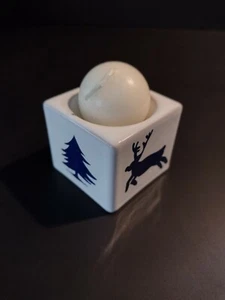 Candelabro de Navidad moderno 🌲 mayólica de Karlsruhe 🌲 1609 blanco/azul - Imagen 1 de 4