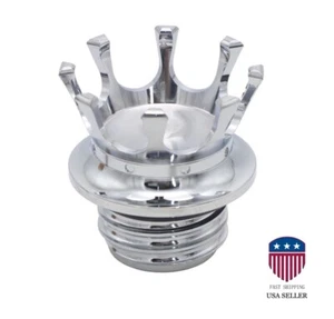 Tapa de gasolina cromada King Crown tanque de combustible hilo para Harley Softail EE. UU. - Imagen 1 de 6