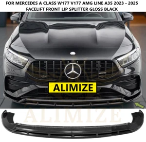For Mercedes A Class A35 A250 AMG LINE W177 V177 Front Lip Splitter Gloss Black - Picture 1 of 5