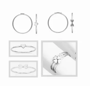 925 Sterling Silber Herz Vorsteckring Bandgröße 6 & 7 - Bild 1 von 5