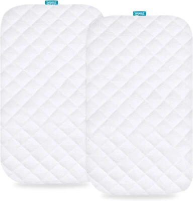 Bamboo Terry Bassinet Mattress Pad Cover for ANGELBLISS Baby Bassinet 2 Pack - Image 1 of 4