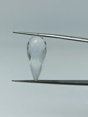 Cristal,Cristal Cuarzo Drop Checker corte para colgante 8,50 ct. peso 19,5 mm tamaño Foto 1 de 4