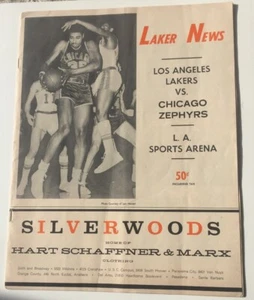 1962-63 Los Angeles Lakers Vs Chicago Zephyrs Basketball Program - Picture 1 of 5