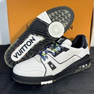 Louis Vuitton White Black Trainer Sneaker Size LV 9.5 / 10.5 US RARE! - Picture 1 of 8