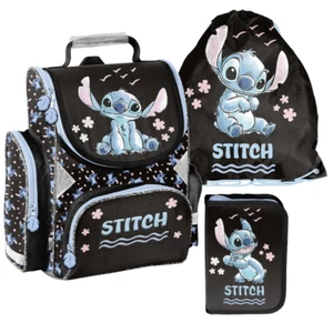 STITCH SCHULRANZEN Tasche Mädchen 3 tlg Set Rucksack Federmäppchen Schuhbeutel - Bild 1 von 9