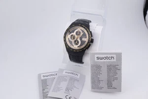 Swatch Automatic Diaphane Chronograph Right Track SVGB402 Sunset Rose Gold Mint - Picture 1 of 14