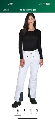 Arctix womens Insulated White Cargo Snowboarding Snow Pants S4-6 29” Inseam