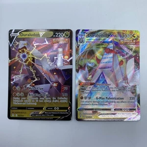 Duraludon V 122/203 y VMAX 123/203 Pokémon Juego de cartas coleccionables Cielos evolutivos Holo Raro LP - Imagen 1 de 5