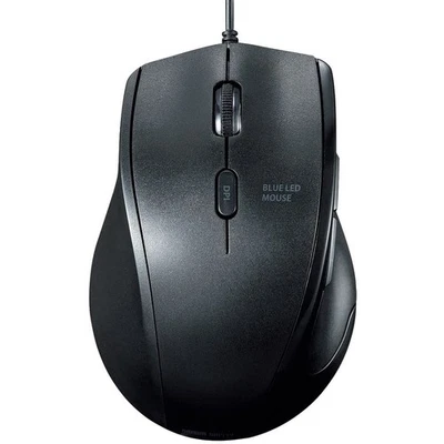 Silent wired blue LED mouse (for left hand) with 5 buttons and back/forward butt - Image 1 of 4