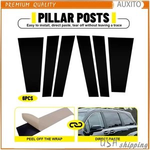 6pcs Carbon Fiber Pillar Posts Door Window Trim for Toyota Sienna 2021-2024 S - Picture 1 of 9
