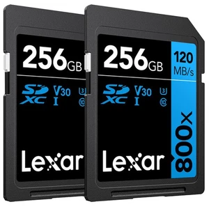 Lexar 256GB High-Performance 800x UHS-I SDHC Karta pamięci BLUE Series - (2-pak) - Zdjęcie 1 z 7