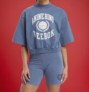 Reebok x ANINE BING Tee • Batik Blue • XXS • Limited Ed Designer Activewear• NWT - Picture 1 of 6