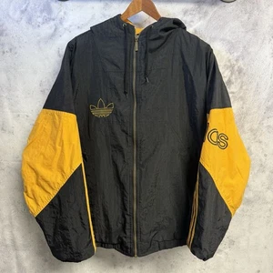 Chaqueta Adidas Trifolio De Colección Años 90 Para Hombre Grande 26.5x26 Capucha Negra/Amarilla Rara - Imagen 1 de 14