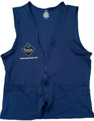 Sam's Club Associate Vest Small Full Zip Uniform Blue - Image 1 of 4