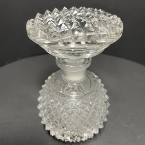 Bleikristall Glas Parfüm Flakon Rautenmuster Schminktisch Sternboden Vintage - Bild 1 von 23