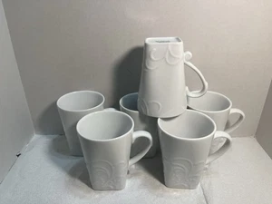 6 Corelle Cherish Boutique Porcelain Mugs Square Bottom 2914 - Picture 1 of 8