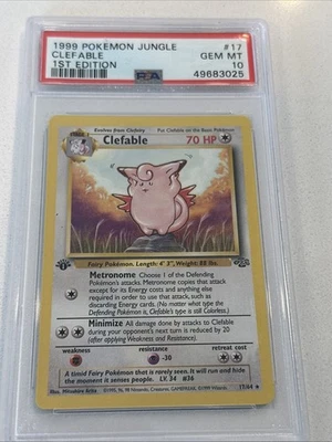 1999 Pokemon Jungle 1st Edition Clefable PSA 10 GEM MINT # 17 - Image 1 of 2