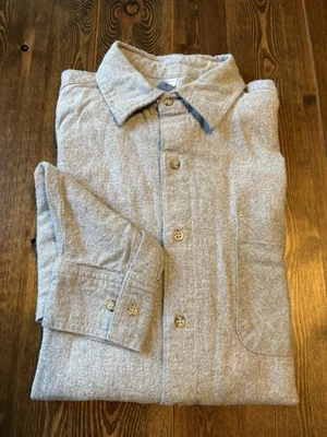 VNTG American Apparel Unisex Flannel Medium Gray Cotton Made In USA Cozy Fall - Image 1 of 4