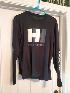 "Helly Hansen" Men's Long Sleeve Lightweight Shirt, (Sz. L), Black - Picture 1 of 6