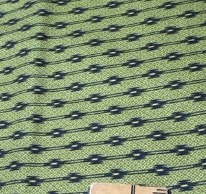 Green & Black Geometric Pattern Fabric 10" x 44" Cotton Blend for Sewing or Craf - Picture 1 of 5