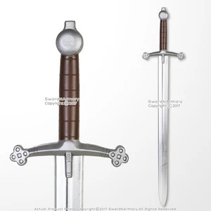 Espada medieval escocesa Claymore de espuma chispa 41" con hoja cromada - Imagen 1 de 5