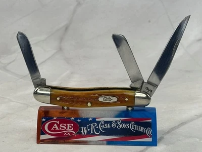 2008 Case XX 6318 SS Medium Stockman Harvest Orange Bone Knife USA - Image 1 of 4
