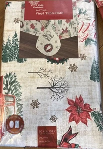Winter Wonderland "Red Truck"  Vinyl Tablecloth 52x70 #TC1 - Picture 1 of 4