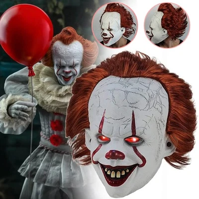 Stephen Kings Maske Pennywise Joker LED Maske Horror Halloween Cosplay Kostüm - Bild 1 von 4