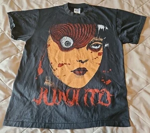 Junji Ito Shirt Mens Large Black Tomie Uzumaki Anime T Shirt AOP Double-Sided - Picture 1 of 8