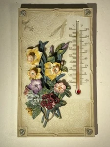 Targa da parete vintage termometro resina 3D bouquet floreale fiori decorazione giardino 8-1/4" - Foto 1 di 22