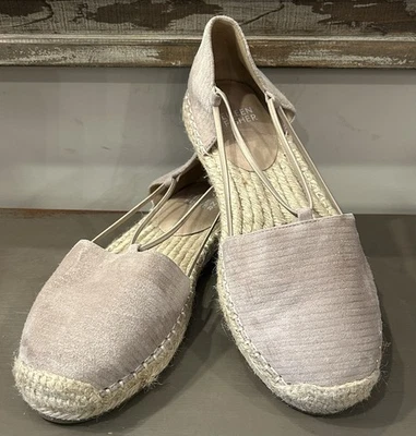 Alpargata Eileen Fisher Lee Gamuza Metálica Beige Rafia Zapatos Planos 7.5 Foto 1 de 4