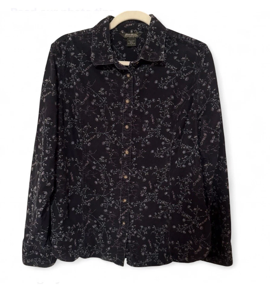 Camisa Eddie Bauer Pana Floral Abotonada Mujer Grande Multicolor Manga Larga Foto 1 de 4