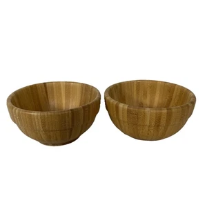 Lot Of 2 Pampered Chef Bamboo Bowls #0810 Lot Of 2 Bowls - Picture 1 of 11